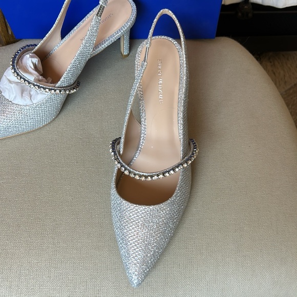 NWT Stuart Weitzman silver heels - Picture 4 of 8